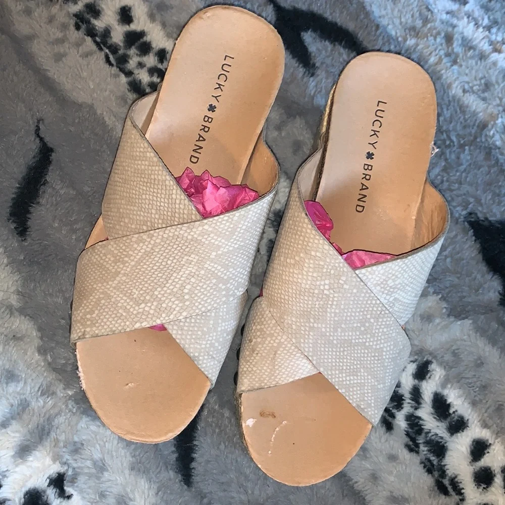 Lucky Brand Leather LK-Neeka Platform Wedge — 8